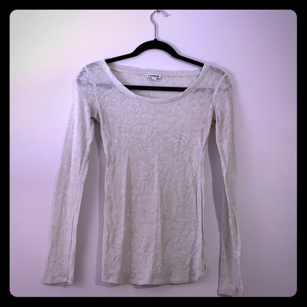 Express Long Sleeved Sheer Shirt